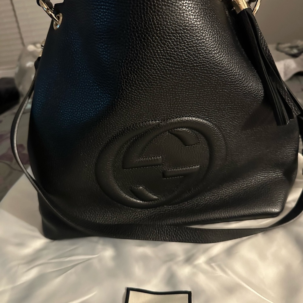 ✨Gucci Marmont Bag Messenger Hobo Soho New Satchel Gg Black Leather Tote✨ - Picture 5 of 5